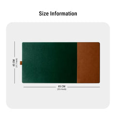 DailyObjects Large Premium Vegan Leather Desk Mat|Anti-Skid|Anti-Slip|85*45cm|Reversible Desk spread Turf Desk/Laptop Mat for Work from Home/Office/Gaming- Extended mouse pad and keyboard desk pad-Tan