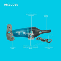 BLACK+DECKER WDC215WA-IN 7.2 V,10.8W Lithium-Ion Wet and Dry Cordless Dustbuster Handheld Vacuum Cleaner (Blue)-Charge Fully Before Using