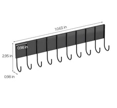 MosQuick® Magnetic Hooks for Hanging Without Drill, 10 Pack of Strong Fridge Magnet Hangers for Side Storage, Washing Machine, Microwave, Almirah, Kitchen Towel Rack, Key Stand, Cup Holder (Black)