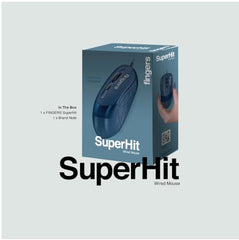 FINGERS SuperHit Wired Mouse with Advanced Optical Technology (Lightweight | Trendy Dual-Tone Design | Works Well with Windows, macOS, Linux) (Royal Blue)