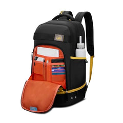 Skybags Namma 16.5" Compatible Laptop Backpack 40L | 2 Compartments with Quick-Access Front Pocket & Rain Cover | Tablet Sleeve & Side Bottle Pocket | CSK Travel Backpack for Men & Women (Black)