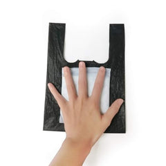 Small Black Polythene Garbage Bags, 100 Pcs approx, S Size 13x16 Inches, for Sanitary Pads, Diapers, Dog/Cat Litter in Bathroom/Office