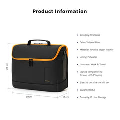 MOKOBARA Transit Briefcase 15.6 Inch Laptop Bag 15L Office Use Black