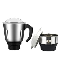 Stainless Steel Combo (Mini 180 Ml & 1200 Ml) Jar Set one for Mixer Grinder, Compatibility with all mixer grinders with 2 slots of jar fitting with 4 teeth coupler