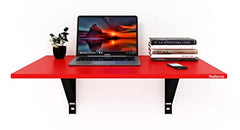 Madhuran Engineered Wood Wall Mounted Study Office Laptops Foldeable Table Desk (Finish Teak) / uses Home Dining Kitchen Living Room Organizer Storage Foldable Shelf
