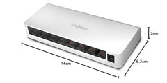 FRONTECH 8 Port Gigabit Ethernet Switch | 10/100/1000Mbps | Plug & Play LAN Hub for Router, Computer, Gaming Console, Printer & IP Camera | Wall Mountable | Hi-Speed Network Switch (NC-0052)