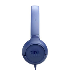 JBL Tune 530C Wired On-Ear Headphones with Microphone, JBL Pure Bass Sound, EQ Presets, USB-C Port, Foldable Design and Tangle-Free Cable, Blue