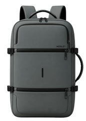 Wesley Luxur 45 Ltrs Overnighter Expandable Travel Laptop Backpack, Flight Cabin Approved Carry On with 16 inch Laptop Compartment, Anti Theft feature business/Travel/Weekender/college Charcoal Black