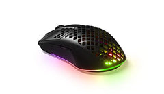 SteelSeries Aerox 3 Wireless Gen 2 - Ultralight 68g Gaming Mouse, 4K Polling, 26K DPI Optical Sensor, 200 Hours Battery Life, IP54, 80 Million Clicks, RGB, Pure PTFE Gliding Feet, Shadow