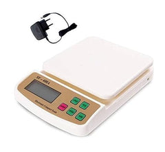 Thermomate Electronic Kitchen Digital Weighing Scale with Tare Function with Adaptor (10 Kg-SF 400A) -, White