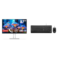 Lenovo L27-4C| 27 Inch (68.58 cm) Ultraslim Monitor, FHD 1920x1080, IPS, 144Hz, 99% sRGB, 1ms, 2x3W Speakers, Dual HDMI, Display Port, Audio Port, AMD FreeSync,Eyesafe, Bezel-Less, VESA Mount, Grey