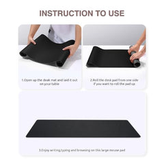 Bellblock Large Extended Reversible Desk Mat/Mouse Pad/Gaming Pad for Office/Home| Vegan Leather | Anti-Skid, Slip-Resistant, Splash-Proof | White & Sky Blue | 60x30cm
