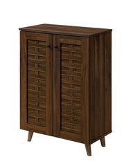 DeckUp Amari Engineered Wood 2-Door Shoe Rack (Walnut, Matte Finish)