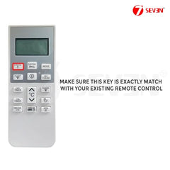 7SEVEN® Compatible with Hitachi Split Ac RSE/ESE/CSE-314HBD Model Original Remote of 168 Part Number Only Suitable with 1.2 Ton 3 Star Air Conditioner - Not Universal Hitachi Ac Remote