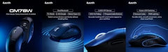 AZOTH GM78W Wireless Gaming Mouse, 7-Button RGB Trimode Mouse with 12800 DPI, 2.4G/Bluetooth/Wired, Optical Sensor, Macro Software, 1000Hz Polling Rate, Lightweight Design for Laptop PC/Desktop