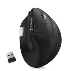 Amazon Basics Ergonomic Wireless Side Scroll Mouse with Multi-Device, Computer Mice with Smart Flying Scroll, Quiet Click, 5-Level DPI Upto 4800 for Computer, Laptop, iPad, Tablet, MacBook (Grey)