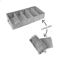 Sooqify Foldable Under Bed Shoe Organizer | Collapsible Storage Box with Clear Top & Dividers | Easy-Access Shoe Holder for Men’s & Women’s Footwear (Black)