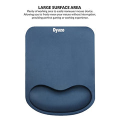 Dyazo Memory-Foam Gel Mouse Pad with Wrist Rest Support Non Slip Rubber Base Mousepad Suitable for Computer, Laptop, Notebooks Gaming (Blue)