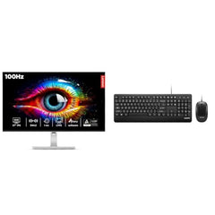 Lenovo L-Series 27 inch (68.5cm) QHD IPS Monitor| 100Hz, 1ms, FreeSync, 99% sRGB, 90% DCI-P3, 3Wx2 Speakers, 2X HDMI 2.1, 1x DP 1.4, Tilt, Swivel, Pivot Height Adjust Stand, Grey, L27q-4A