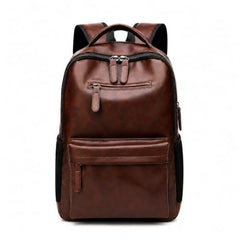 Treggo Premium 30L Anti-Theft Faux Leather Laptop Backpack for Men & Women, Water Resistant Large Travel Daypack, College School Office Casual Backpack with Laptop Compartment