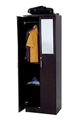 DeckUp Plank Cove 2-Door Engineered Wood Wardrobe with Mirror (Wotan Oak and White, Matte Finish)