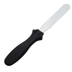 Syga Professional Offset 2 Angled and Straight Spatula Set with Plastic Handle, Black, 3-Piece