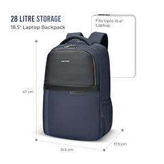 Gear Alpha 18.5”/28L Large Water Resistant Laptop Backpack | Travel Backpack | Casual Backpack for men/women (Black-Black)