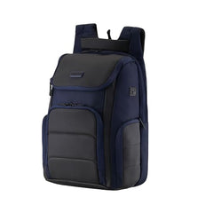 HARISSONS Teknos Business Travel Laptop Backpack | 35L | Fits 15.6” Laptop | 900D PU-Coated Polyester & Vegan Leather | Work, Travel & Commute | USB Port, Anti-Theft Pocket, Rain Cover (Black)