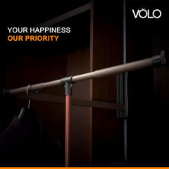 VOLO Pull Out Ironing Board | Retractable 180 Degree Swivel Foldable Ironing Station | Slide-Out Wardrobe Iron Board with Heat Resistant Cover | Space Saving Closet Organizer | Grey