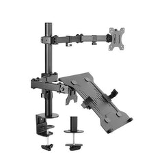 Monitor & Laptop Desk Arm Stand, Swivel & Tilt | Clamp and Grommet Installation