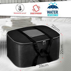 Storite 2 Pack Moisture Proof Nylon Underbed Storage Bag For Clothes Large | (54 x 46 x 28 cm) - BlackRed, Rectangular