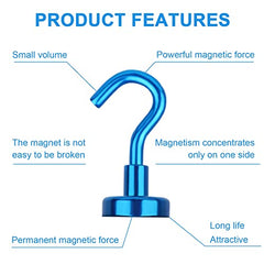 DIYMAG Magnetic Hooks 15pcs 30lbs Cruise Essentials 2026 Magnet Hook | Neodymium Heavy Duty Strong Magnets Hanging Ship Cabins Refrigerator Fridge Classroom Beach Vacation Kitchen Grills Home Tool