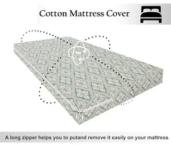 HOMEKART Premium Cotton 220TC 78 x 72 x 8 King Size Double Bed Mattress Cover Protector with Zip/Chain|Provides All Around Protection - 1 pc Multicolor (Grey, 78 x 72 x 8)