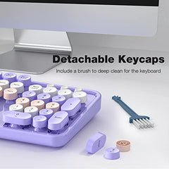 MOFII Wireless Keyboard and Mouse Combo, Full Size, 2.4GHz, Windows, Purple