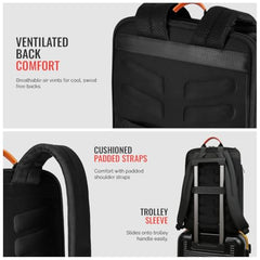 Urban Jungle by Safari Gateway 30L Premium Laptop Backpack for Men and Women | 15.6 Inch Laptop Sleeve | Water Resistant | Office & Travel Bag | Premium Polyester Work Bag | Black