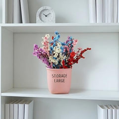 Dekorly Premium Artificial New Rose Flower with Pink Decorative Pot (Storage Large) – 22 cm Faux Flower Arrangement for Home Decor Living Room Bedroom Office Decor (1, Rose)