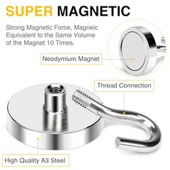 DIYMAG Magnetic Hooks 15pcs 30lbs Cruise Essentials 2026 Magnet Hook | Neodymium Heavy Duty Strong Magnets Hanging Ship Cabins Refrigerator Fridge Classroom Beach Vacation Kitchen Grills Home Tool