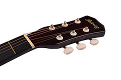 Juârez Acoustic Guitar Kit, JRZ38C/BK 38 Inch Cutaway, 038C with Bag, Strings, Pick and Strap, Black