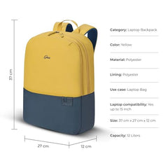 Gear Uber Leatherite Medium Faux Leather Water Resistant 2 Compartment Laptop Backpack/Casual Backpack/Daypack/Travel Backpack/College Bag For Men/Women (Navy-Tan), 26 Litres
