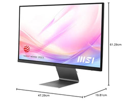 MSI Modern MD271UL, 27 Inch (68.58 cm), IPS Panel, 4K UHD 3840 x 2160, Silver, Eye-Friendly Screen, 99% DCI-P3/139% SRGB, 2X HDMI 2.0b, DP 1.2a, USB Type-C 65W PD Monitor