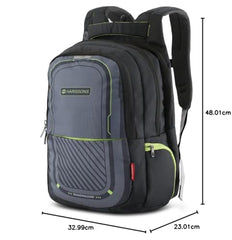 HARISSONS Verge Men’s Travel Laptop Backpack | Fits 15.6" Laptop | 40L Lightweight | USB Port, Water-Resistant, Hidden Pocket, Luggage Strap | Work, Commute & Travel (Black & Teal)
