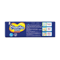 Mamypoko pants All night absorb| Pant Style Baby Diapers Large Size(L), 124 Count,(62*2) Ideal for 9-14Kgs|1 Diaper= Upto All night Absorption|Wider Crisscross Sheet|Gentle Coco Care| 12hr Leakage Protection| Prevents Heaviness.
