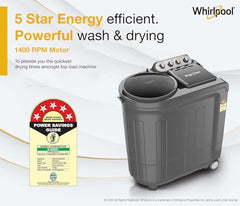 Whirlpool 8.5 kg 5 Star Semi-Automatic Top Loading Washing Machine (MAGIC CLEAN 8.5 GREY DAZZLE,2x Drying Power)