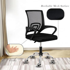 Casa Copenhagen Mesh Mid Back Office/Study/Computer/Revolving/Desk Chair for Work from Home -Metal Base, Height Adjustable Seat - Grey Milange & Black Handle