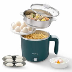 Lifelong Multipurpose Kettle | Multi Cooker Electric Kettle with Egg Tray, 1.2L Stainless Steel Body, Auto Cut Off, 300W Slow Heat & 650W Quick Boil | Boil Rice, Steam & Cook Vegetables, Eggs & Momos