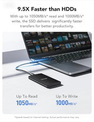 Lexar Portable SSD External 1TB, 550MB/s Read & 400MB/s Write, USB 3.2, Gen 1, Type-C Portable SSD, PS5 & PS4 Compatible, External SSD with 3 Year Manufacturer's Warranty, SL200