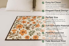 Homerz Premium Bed Server Food Mat Reversible Bed Server, Mattress Protector for Home | Food Mat for Kids, Size 36x36 inch, Double Side use Kitchen, Cupboard, Drawer, Wardrobe (Brown Lotus New)