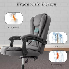 Casa Haus Italia Premium Leatherette Office Chair for Work | Boss Chair, Ergonomic Executive, Luxurious Cushioned Arms & Seat, 2 Point Back Massager, Heavy Duty Metal Base (Burgundy)