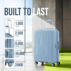 American Tourister 3PC PP Ivy 2.0-8 Wheel, Set (Small + Medium + Large) Hard Suitcase for Travel/Travel Bag with Combination Lock & Smooth Sliding Double Wheel - Black, 55 Cm, 68 Cm, 79 Cm