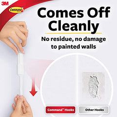 Command 3M Medium Plastic Wall Hooks, White, Heavy Duty, Reusable, Multi-Surface Adhesive Hooks for Wall
